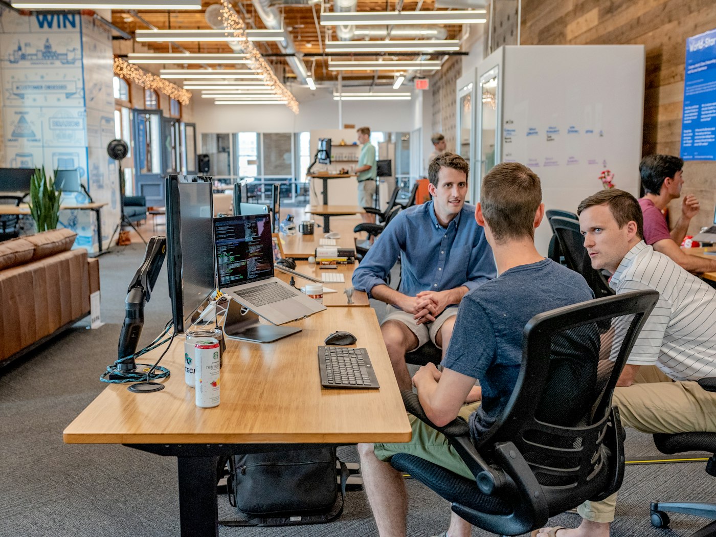 Business team discussing workflow improvements